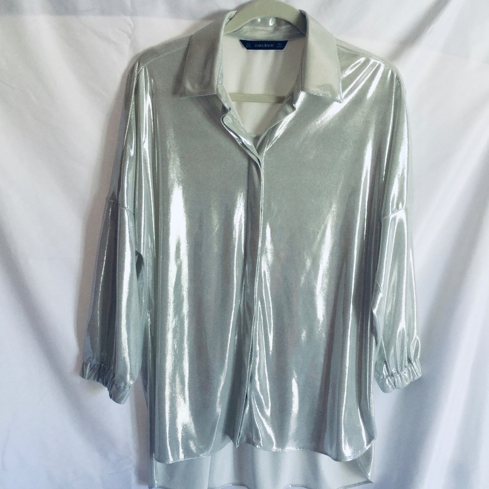 Zara silver long sleeve dress shirt. New